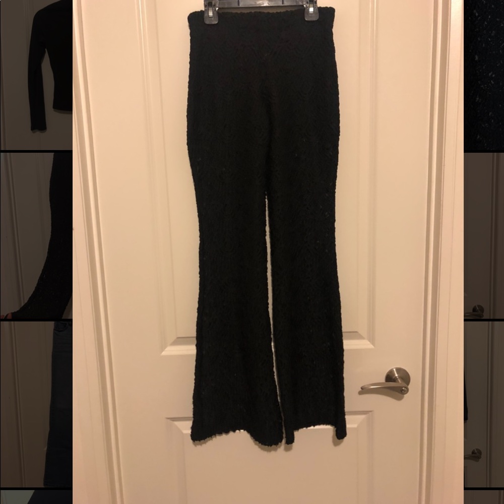 Black lace pants
